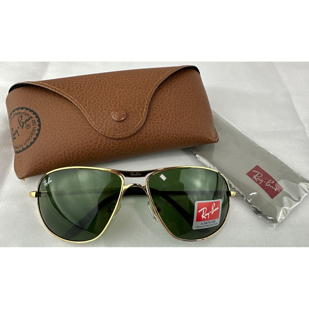 Ray Ban Gold RB8022 65-13-128 Pilot‎ Aviator Driving Sunglasses Italy
